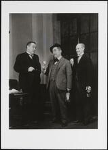 [Walter C. Kelly as Solomon Fitzmaurice, J. Edward Bromberg as Wingblatt and Russell Collins as Peebles in "Both Your Houses".]