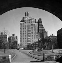 [5 Riverside Drive, seen from Riverside Park.]