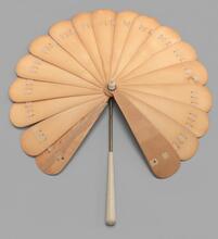 Novelty parasol brisé fan of natural balsa wood