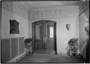 West side Y.M.C.A. Frieze and boy's entrance door.