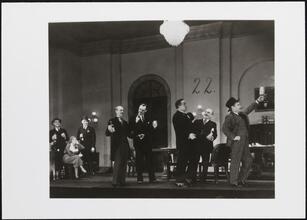 [Walter C. Kelly as Solomon Fitzmaurice, J. Edward Bromberg as Wingblatt and Russell Collins as Peebles in "Both Your Houses".]