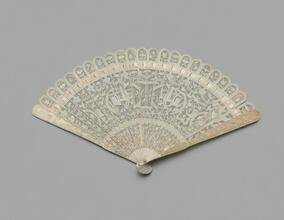 Folding fan of pierced and carved ivory