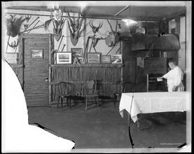 66th Street and Columbus Avenue. Healy's Restaurant, view of Jungle room.