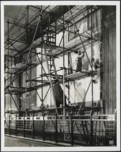East 59th Street and Lexington Avenue. Dry Dock Savings Bank. Painting mural