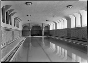 West side Y.M.C.A. Boy's pool to loggia from left.