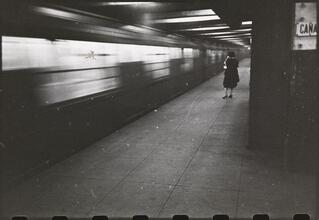 Life and Love on the New York City Subway [Women on a subway platform.]