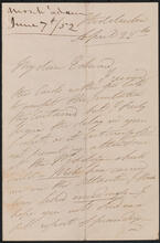 Letter from Anne Charlotte McAdam to Edward Floyd De Lancey, April 25, 1852