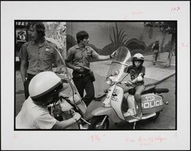 Police Work. Police scooter patrol