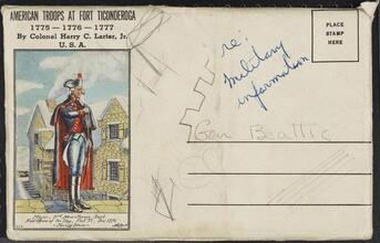 American Troops at Fort Ticonderoga, 1775 - 1776 - 1777.
