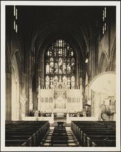 Wall Street and Broadway. Trinity Church. Interior, altar and chancel