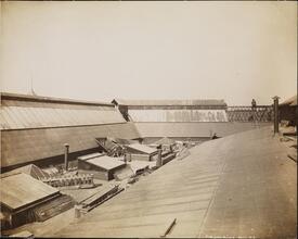 [Exterior view of the roof of Washington Market.]