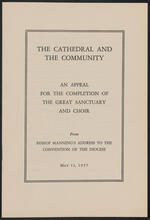 The Cathedral and the Community: An Appeal for the Completion of the Great Sanctuary and Choir