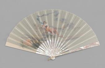 Folding fan with painted figure of a goddess