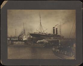 [The ship, "American", at dock.]