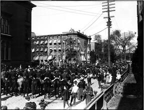 "Rough Rider" [Crowd at what might be the Columbian Day Parade, 1892]