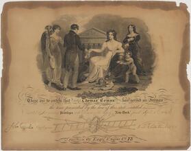 [Certificate certifying Thomas Coman as a fire man.]