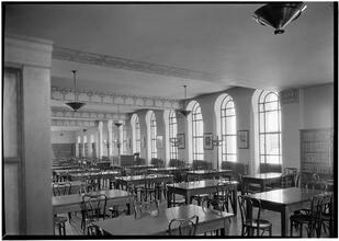 Brooklyn Law School. Library toward loggia windows.