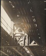 [Elevated railroad tracks.]