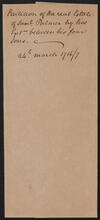 Envelope for portions of codicil of Samuel Palmer, March 24, 1716