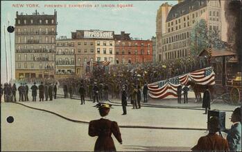 New York.  Firemen's Exhibition at Union Square.