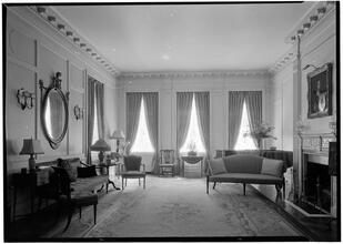 Richard Bernhard [residence]. Living room to windows.