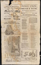 [Advertisements for Walton Brothers' New York Skate Emporium; Smith & Rice; Griffin & Payne's; Warren Ward's Enamelled Furniture Warehouse; and J. Johnson & Co.]