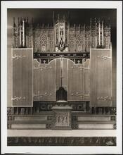 211 Fulton Street. Trinity Mission House. Interior, altar and triptych
