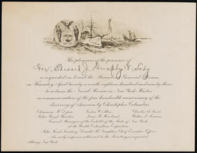 The pleasure of the presence of Hon. Edward J. Dunphy and Lady is requested on board the Steamboat General Slocum