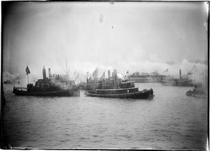Tugs in Naval Parade [probably Dewey Celebration]