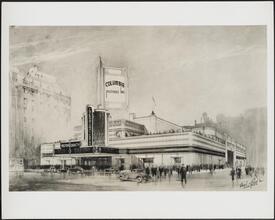 West 45th Street and Broadway. Astor and Gaiety Theaters, artist rendering