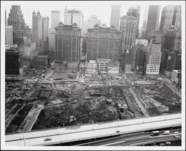 [Aerial views of the World Trade Center during construction.]