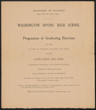 Washington Irving High School Programme of Graduating Exercises