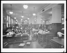 Washington Irving High School, library.