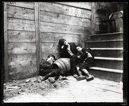 Street Arabs -- night boys in sleeping quarters.