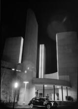 [Gas Industries building at night, New York World's Fair.]