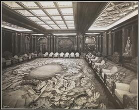 French Line, S.S. "Ile de France", Grand Salon Showing Rug.