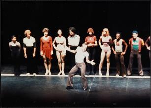 ["A Chorus Line" theater still.]