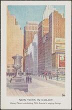 Library Plaza -- overlooking Fifth Avenue's surging throngs
