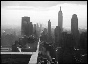 [Midtown Manhattan skyline from roof.]