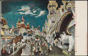 Luna Park at Night, Coney Island, N. Y.