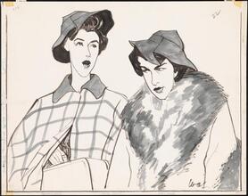 [Margaret Phillips as Jane Danbury and Nancy Walker as Julia Starbuck in "Fallen Angels".]