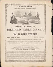 Daniel D. Winant, Billiard Table Maker ; Robt. Logan & Co.