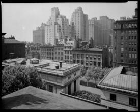 [Madison Avenue at 36th and 37th Streets. Looking south from roof of J.P. Morgan residence towards 36th Street.]