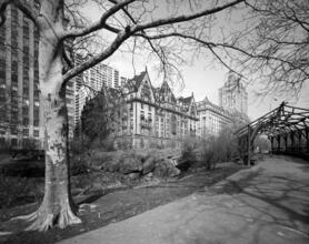 [Looking at The Dakota from Central Park.]
