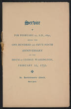 Service for the One Hundred and Fifty-ninth Anniversary of the Birth of George Washington