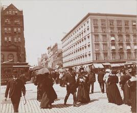 [Pedestrians at 23rd Street and Fifth Avenue.]