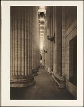 [Interior, view down colonnade.]