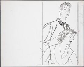 [Art Lund as Lennie and Jo Sullivan as Curley's Wife in "Of Mice and Men".]