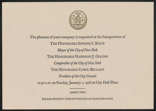 [City of New York inaugural ceremony.]