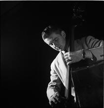 Swing Band Contest Sponsored by LOOK [Man playing an upright bass.]
